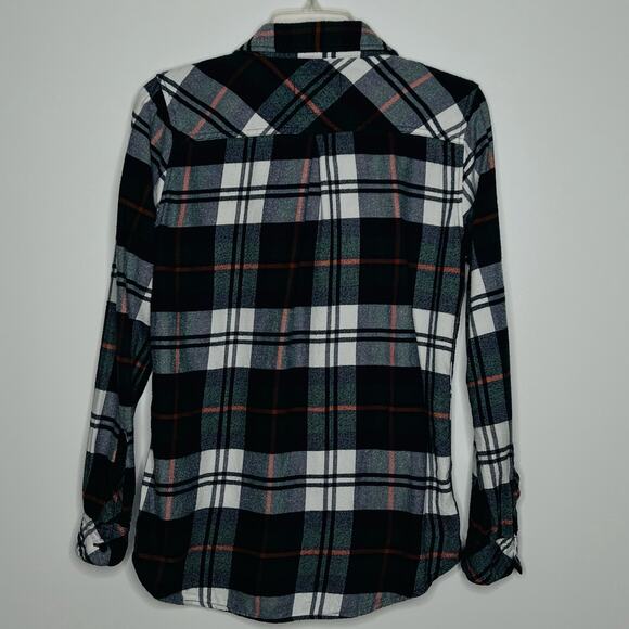 Rails Hunter Plaid Shirt Women’s S Forest Navy Stone Flannel Rayon Academia - Picture 3 of 7